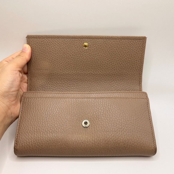 Authenticated GUCCI GG Marmont Leather Bifold Long Wallet Light Pink - Picture 3 of 10